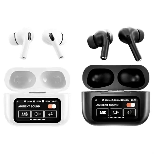 Touch screen Bluetooth 5.4 wireless earbud ANC plus 1 color silkscreen... from ASI 37218 Athena Promo (tm)