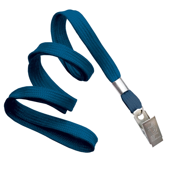 Available same day! Blank flat-braided non-breakaway lanyards with a bulldog clip... from ASI 79898 Promovision / PROMOVISION