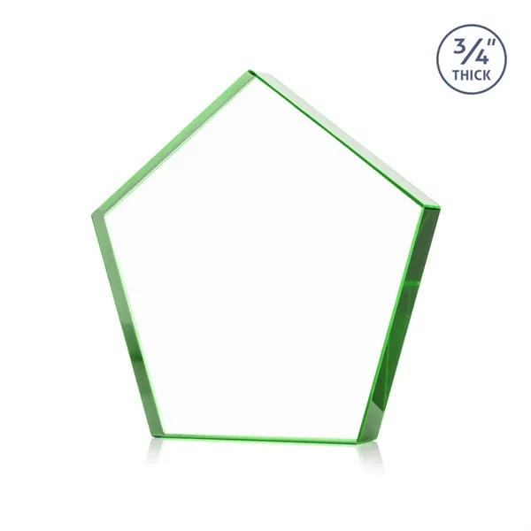 The Belmar Pentagon VividPrint™ Award is a freestanding, 3/4" thick Starfire... from ASI 84592 St Regis Group / St Regis