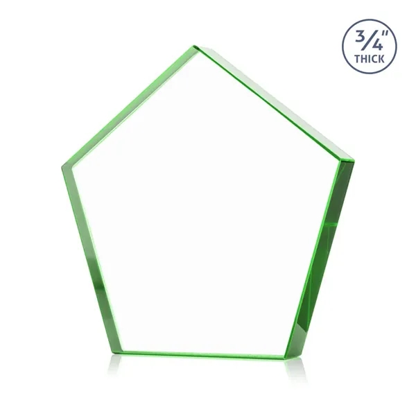 The Belmar Pentagon VividPrint™ Award is a freestanding, 3/4" thick Starfire... from ASI 84592 St Regis Group / St Regis