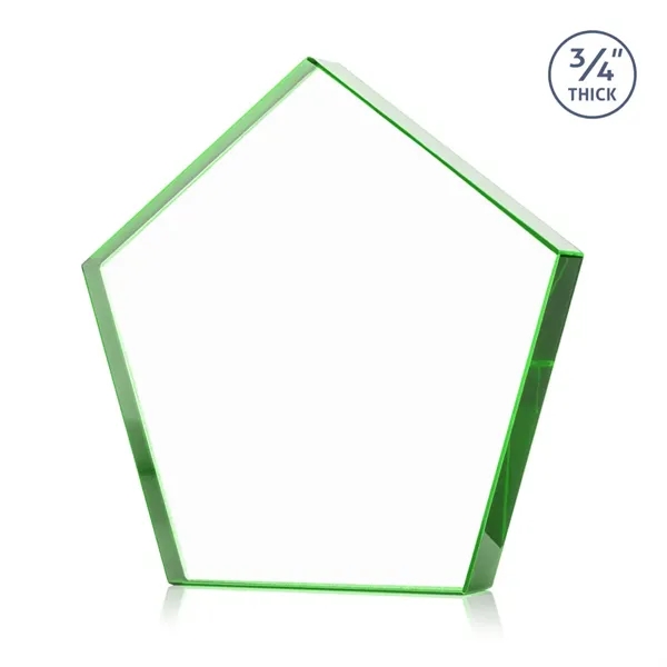 The Belmar Pentagon VividPrint™ Award is a freestanding, 3/4" thick Starfire... from ASI 84592 St Regis Group / St Regis