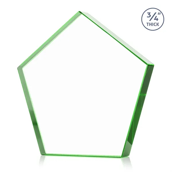 The Belmar Pentagon VividPrint™ Award is a freestanding, 3/4" thick Starfire... from ASI 84592 St Regis Group / St Regis