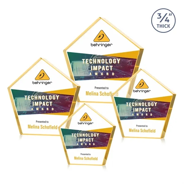 Item #AWARD DSV254-D Belmar Pentagon VividPrint™ Award - Gold