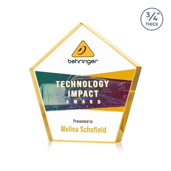 Item #AWARD DSV254-D Belmar Pentagon VividPrint™ Award - Gold