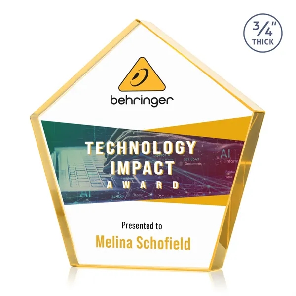 Item #AWARD DSV254-D Belmar Pentagon VividPrint™ Award - Gold