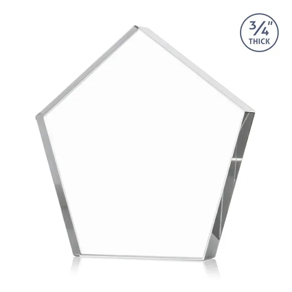 The Belmar Pentagon VividPrint™ Award is a freestanding, 3/4" thick Starfire... from ASI 84592 St Regis Group / St Regis