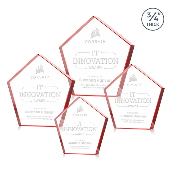 Item #AWARD DSS254-R Belmar Pentagon Award - Red