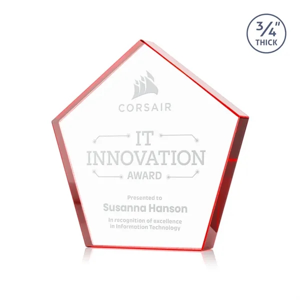 Item #AWARD DSS254-R Belmar Pentagon Award - Red