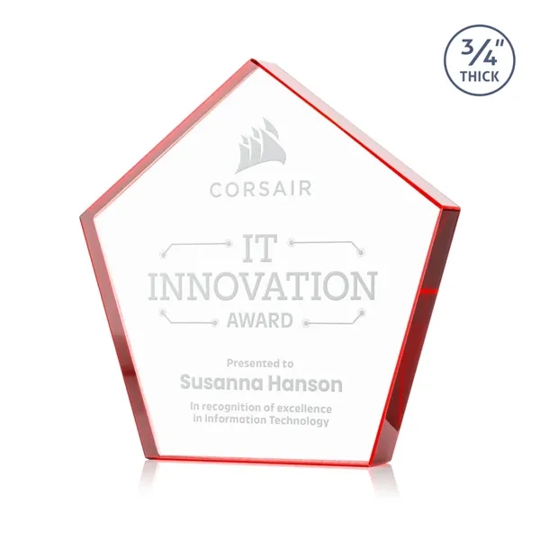 Item #AWARD DSS254-R Belmar Pentagon Award - Red