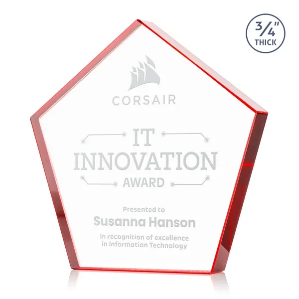 Item #AWARD DSS254-R Belmar Pentagon Award - Red