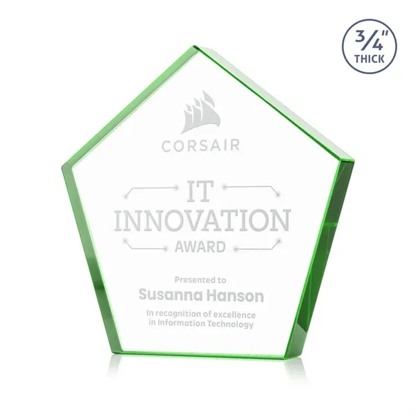 The Belmar Pentagon Award is a freestanding, 3/4" thick Starfire crystal... from ASI 84592 St Regis Group / St Regis