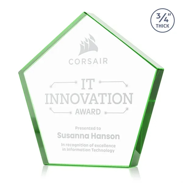 The Belmar Pentagon Award is a freestanding, 3/4" thick Starfire crystal... from ASI 84592 St Regis Group / St Regis