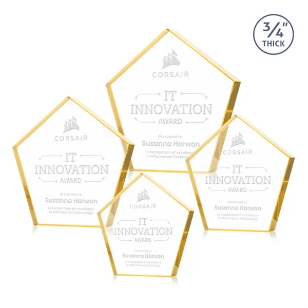 Item #AWARD DSS254-D Belmar Pentagon Award - Gold