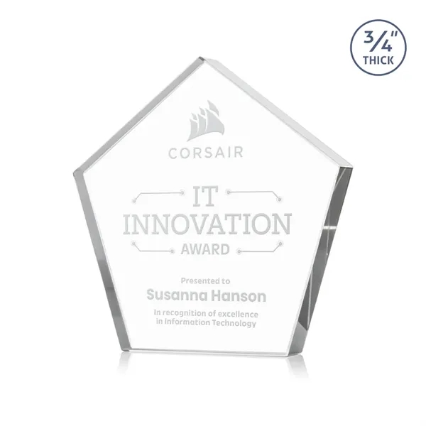 The Belmar Pentagon Award is a freestanding, 3/4" inch thick Starfire... from ASI 84592 St Regis Group / St Regis