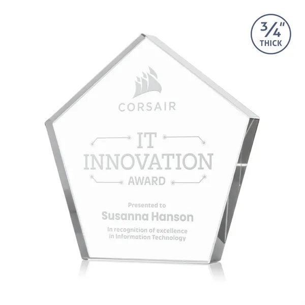 The Belmar Pentagon Award is a freestanding, 3/4" inch thick Starfire... from ASI 84592 St Regis Group / St Regis