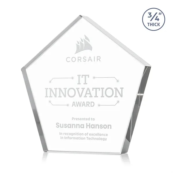 The Belmar Pentagon Award is a freestanding, 3/4" inch thick Starfire... from ASI 84592 St Regis Group / St Regis