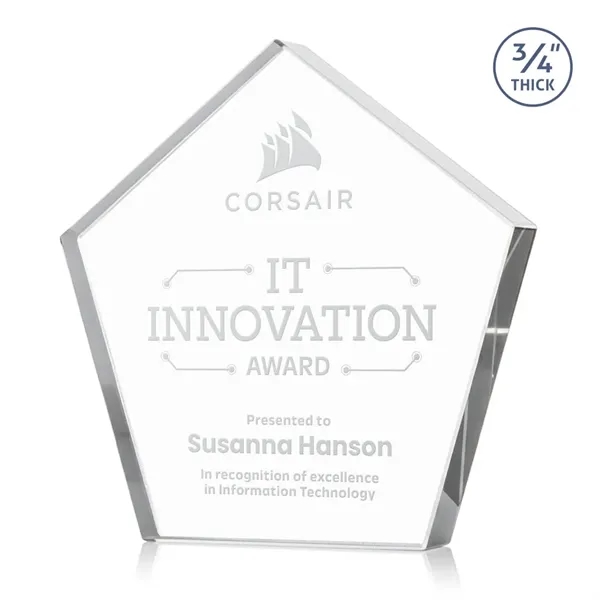 The Belmar Pentagon Award is a freestanding, 3/4" inch thick Starfire... from ASI 84592 St Regis Group / St Regis