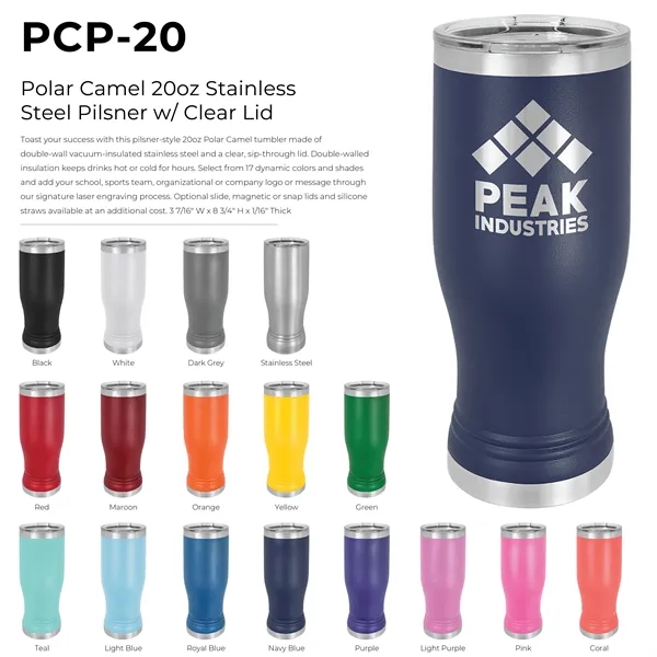 Polar Camel stainless steel 20 ounce pilsner-style insulated tumbler.... from ASI 74601 Calico