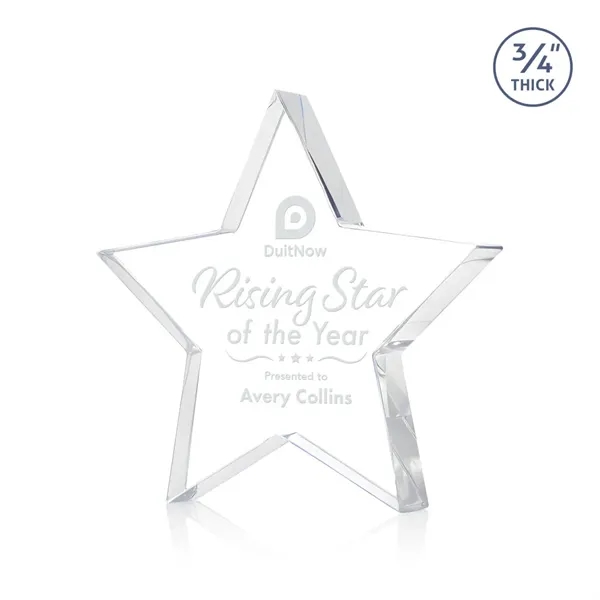 The Esna Star Award is a freestanding, 3/4" thick Starfire crystal... from ASI 84592 St Regis Group / St Regis