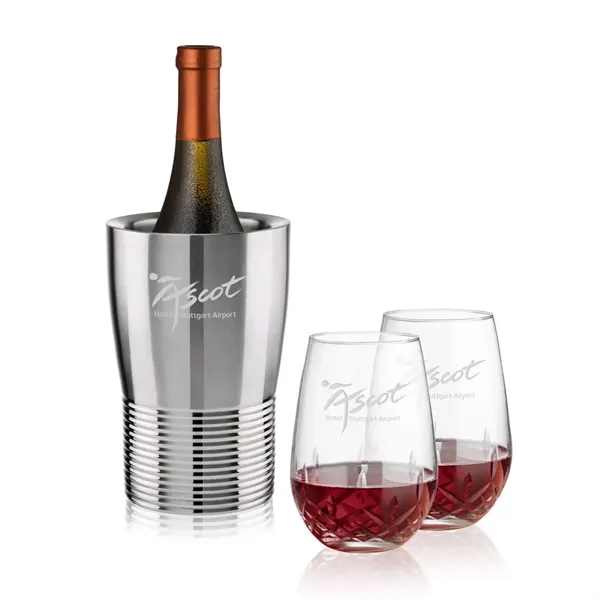 The Genoa Wine Cooler & Wine Glass Set brings a sleek,... from ASI 84592 St Regis Group