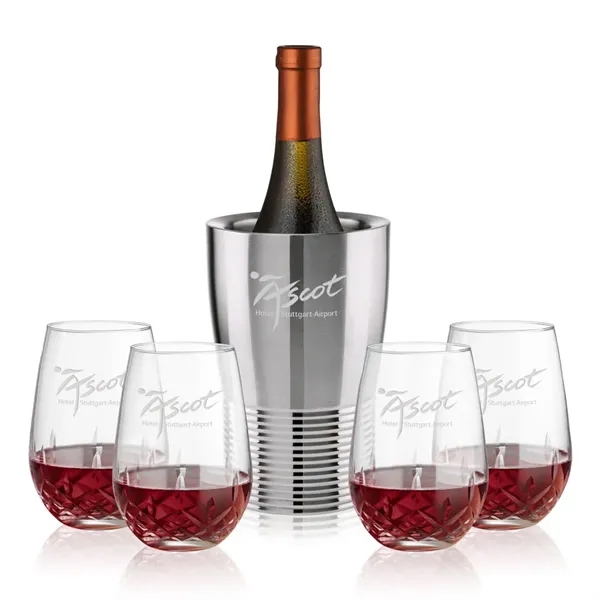 The Genoa Wine Cooler & Wine Glass Set brings a sleek,... from ASI 84592 St Regis Group