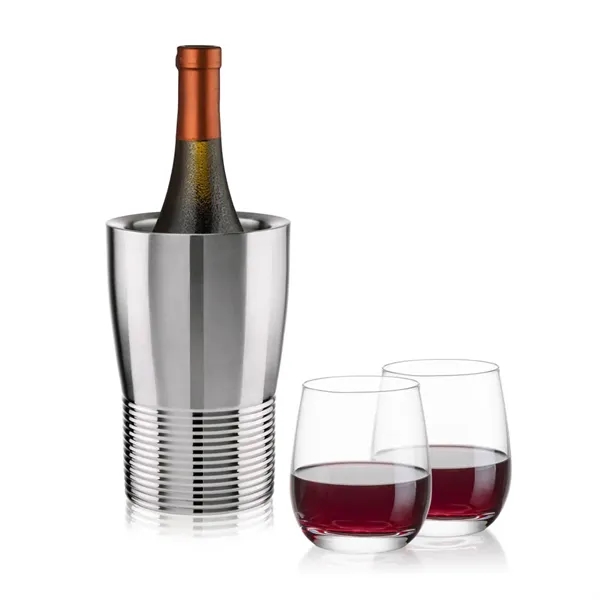 The Genoa Wine Cooler & Wine Glass Set brings a sleek,... from ASI 84592 St Regis Group