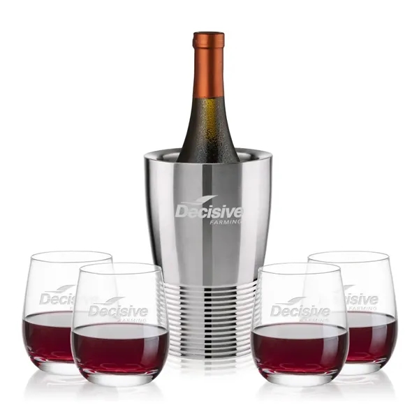 The Genoa Wine Cooler & Wine Glass Set brings a sleek,... from ASI 84592 St Regis Group
