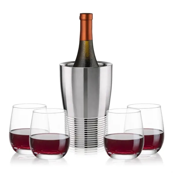 The Genoa Wine Cooler & Wine Glass Set brings a sleek,... from ASI 84592 St Regis Group