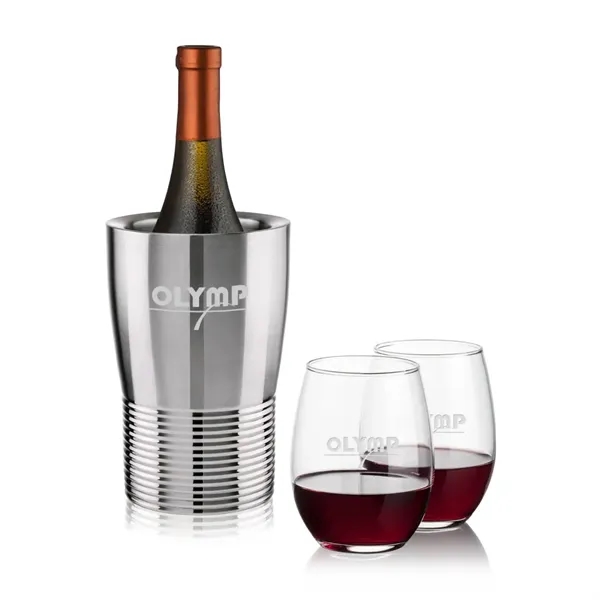 The Genoa Wine Cooler & Wine Glass Set brings a sleek,... from ASI 84592 St Regis Group