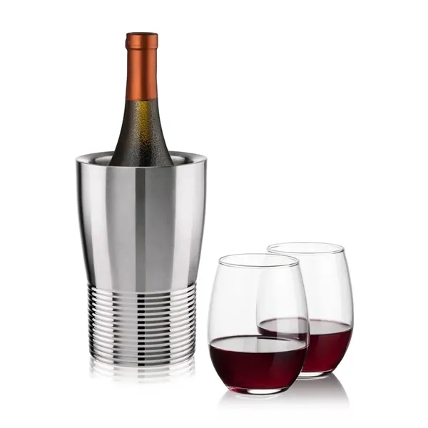 The Genoa Wine Cooler & Wine Glass Set brings a sleek,... from ASI 84592 St Regis Group