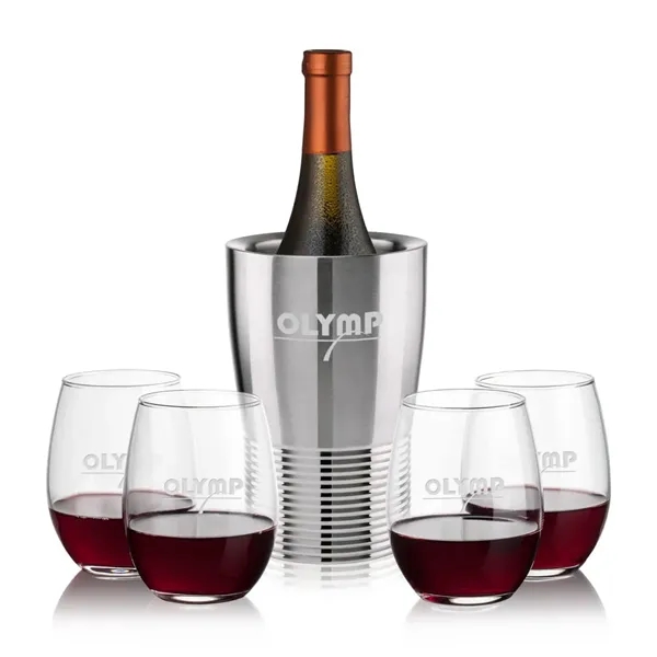 The Genoa Wine Cooler & Wine Glass Set brings a sleek,... from ASI 84592 St Regis Group