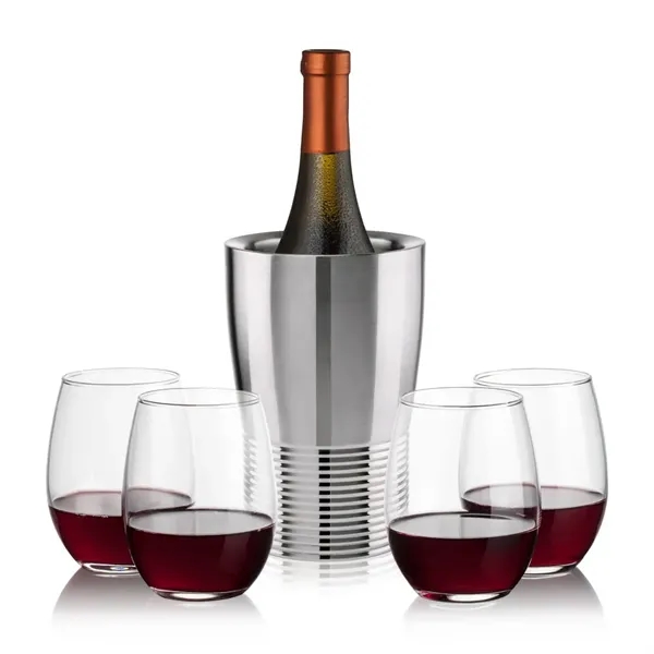 The Genoa Wine Cooler & Wine Glass Set brings a sleek,... from ASI 84592 St Regis Group