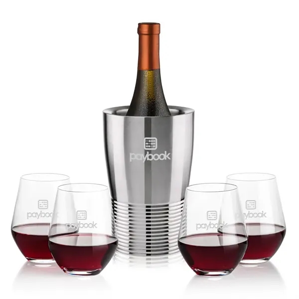 The Genoa Wine Cooler & Wine Glass Set brings a sleek,... from ASI 84592 St Regis Group