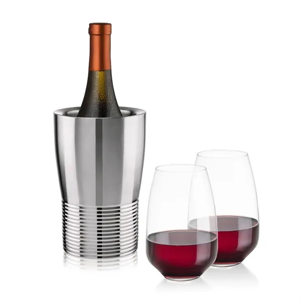 The Genoa Wine Cooler & Wine Glass Set brings a sleek,... from ASI 84592 St Regis Group