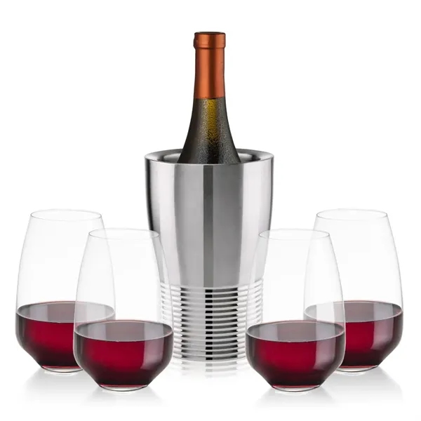 The Genoa Wine Cooler & Wine Glass Set brings a sleek,... from ASI 84592 St Regis Group
