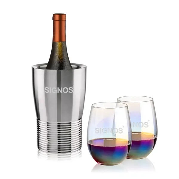 The Genoa Wine Cooler & Wine Glass Set brings a sleek,... from ASI 84592 St Regis Group