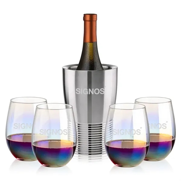 The Genoa Wine Cooler & Wine Glass Set brings a sleek,... from ASI 84592 St Regis Group