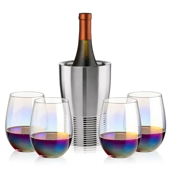 The Genoa Wine Cooler & Wine Glass Set brings a sleek,... from ASI 84592 St Regis Group