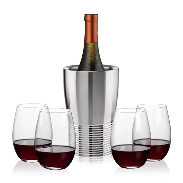 The Genoa Wine Cooler & Wine Glass Set brings a sleek,... from ASI 84592 St Regis Group
