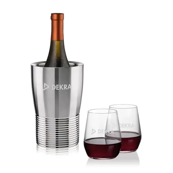 The Genoa Wine Cooler & Wine Glass Set brings a sleek,... from ASI 84592 St Regis Group