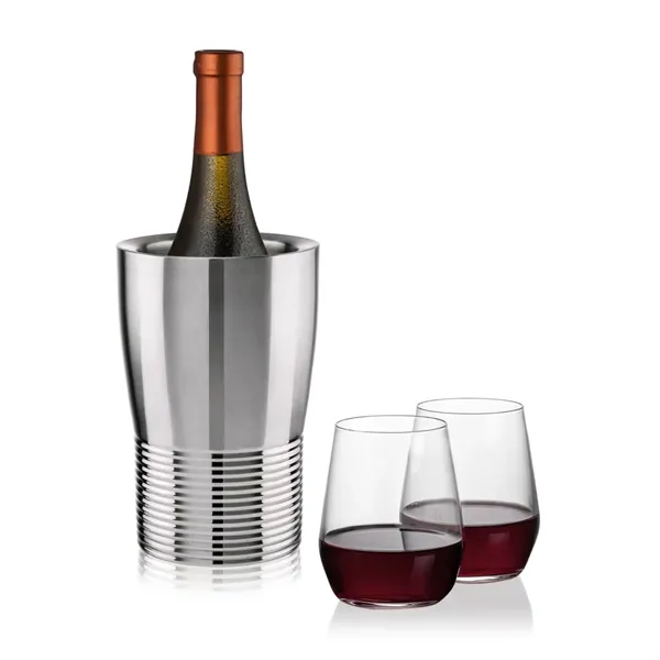 The Genoa Wine Cooler & Wine Glass Set brings a sleek,... from ASI 84592 St Regis Group