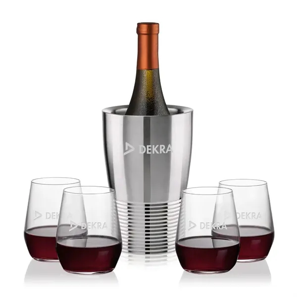 The Genoa Wine Cooler & Wine Glass Set brings a sleek,... from ASI 84592 St Regis Group