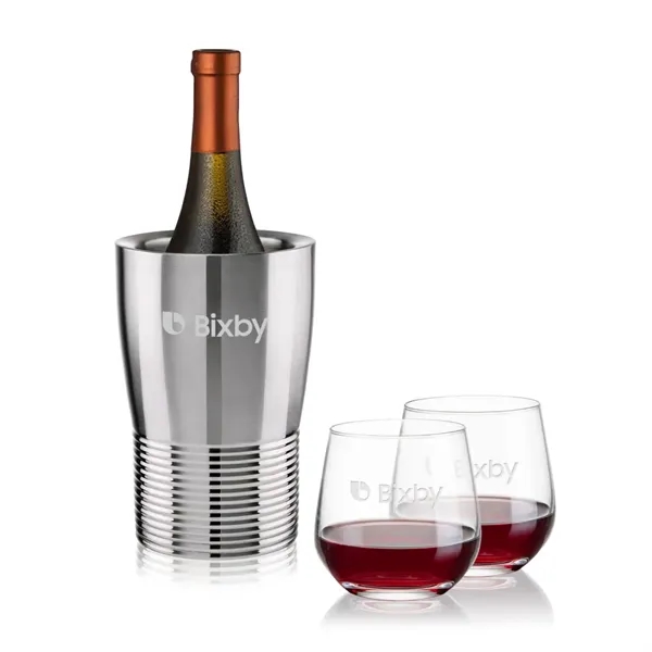 The Genoa Wine Cooler & Wine Glass Set brings a sleek,... from ASI 84592 St Regis Group