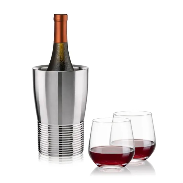 The Genoa Wine Cooler & Wine Glass Set brings a sleek,... from ASI 84592 St Regis Group