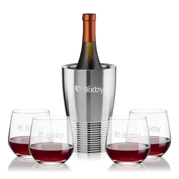 The Genoa Wine Cooler & Wine Glass Set brings a sleek,... from ASI 84592 St Regis Group