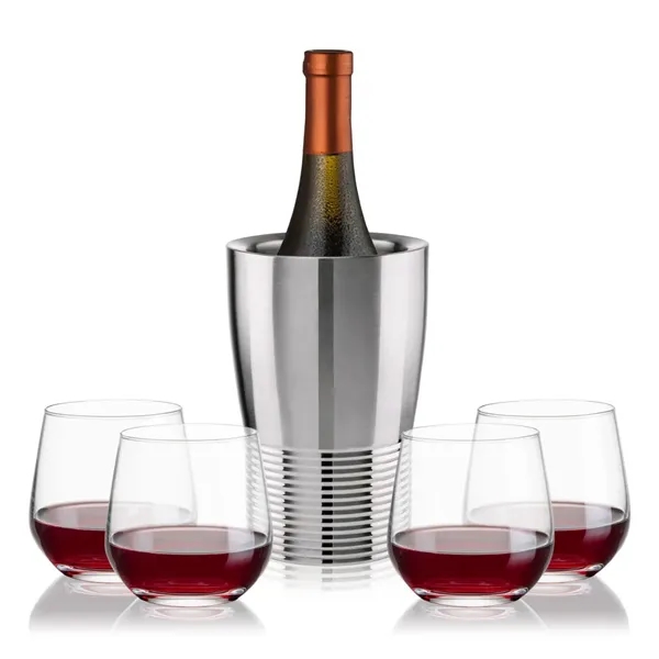 The Genoa Wine Cooler & Wine Glass Set brings a sleek,... from ASI 84592 St Regis Group