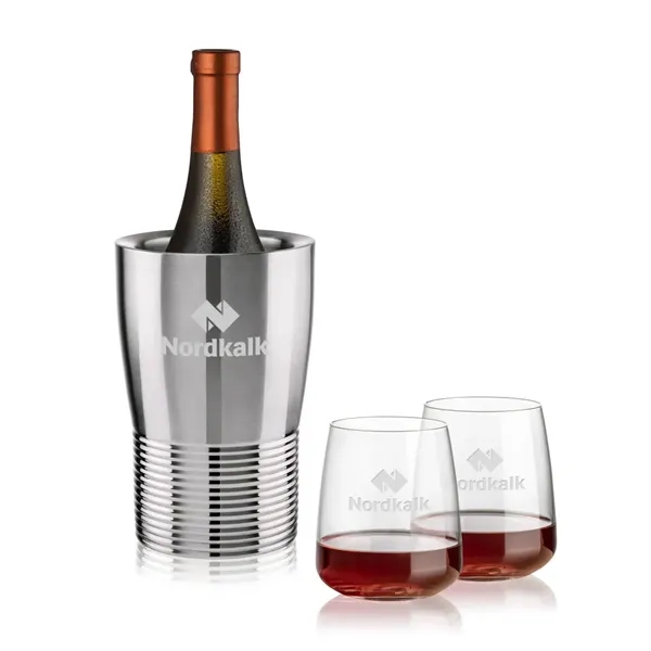 The Genoa Wine Cooler & Wine Glass Set brings a sleek,... from ASI 84592 St Regis Group
