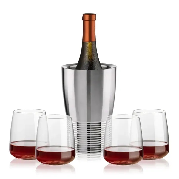 The Genoa Wine Cooler & Wine Glass Set brings a sleek,... from ASI 84592 St Regis Group