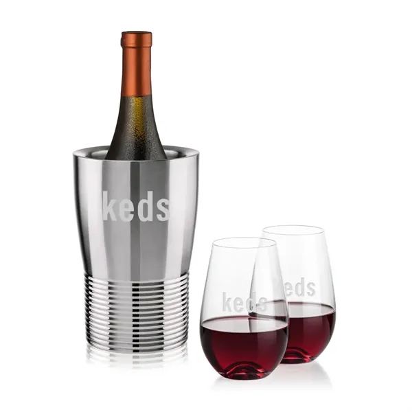 The Genoa Wine Cooler & Wine Glass Set brings a sleek,... from ASI 84592 St Regis Group