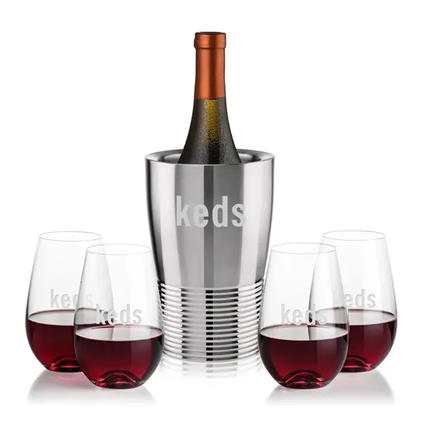 The Genoa Wine Cooler & Wine Glass Set brings a sleek,... from ASI 84592 St Regis Group